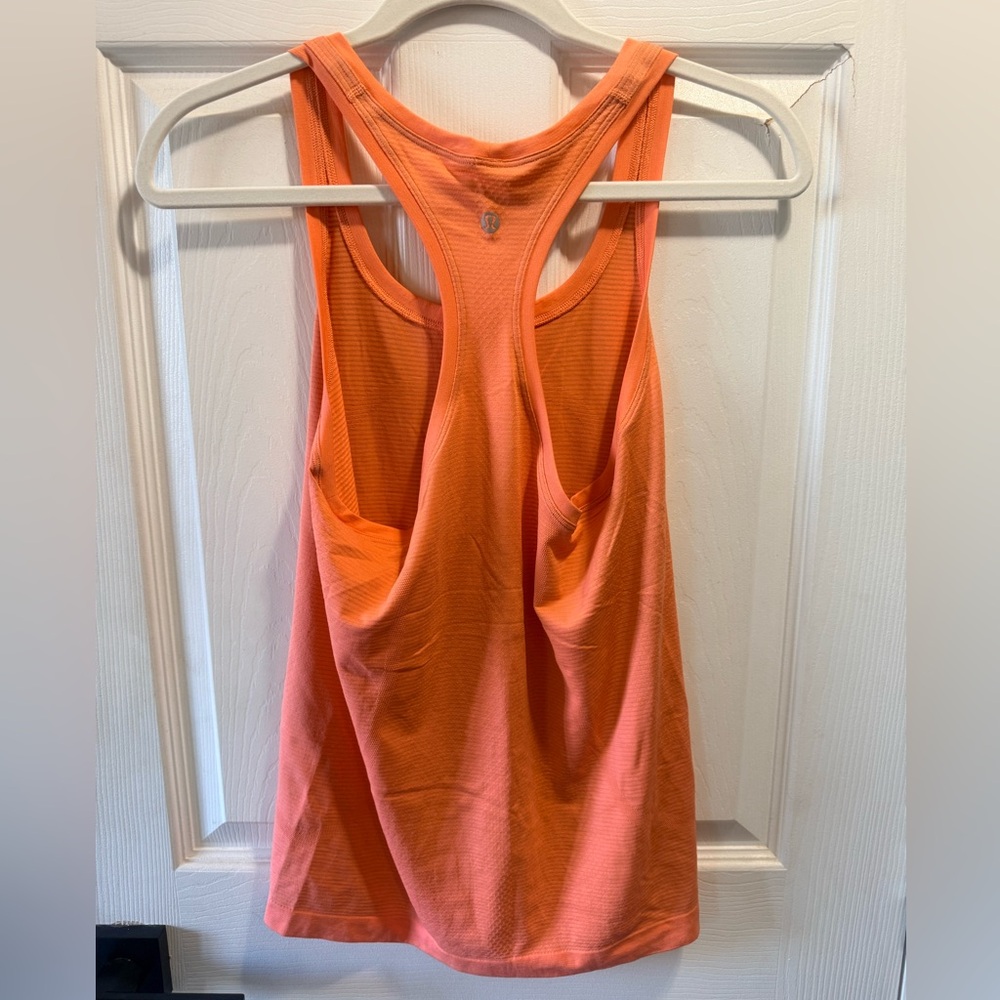 Lululemon Swiftly Racerback Tank Coral Orange Womens Size 6 - Picture 3 of 4
